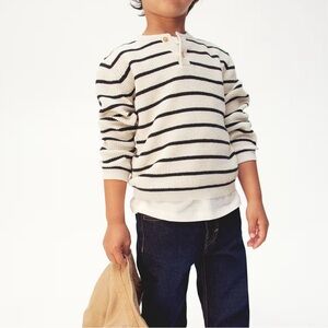 H&M -Boys- Olive green - waffle knit henley sweater